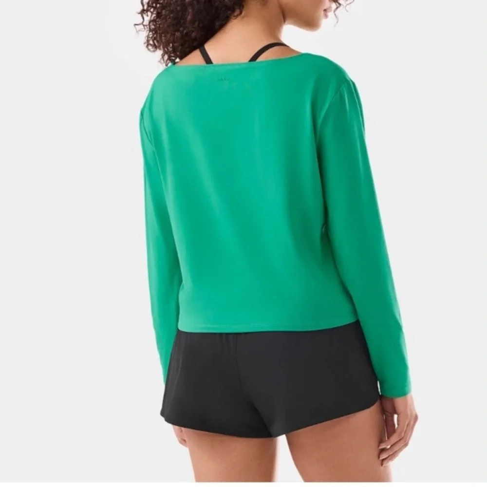 TAVI Brushed Tech Knit Long Sleeve Spring Green Stretch Tee Lrg NWT - Picture 3 of 7